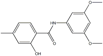 N-(3,5-dimethoxyphenyl)-2-hydroxy-4-methylbenzamide Struktur