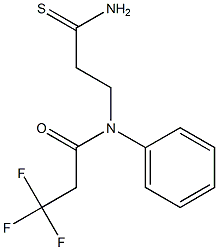 N-(3-amino-3-thioxopropyl)-3,3,3-trifluoro-N-phenylpropanamide Struktur