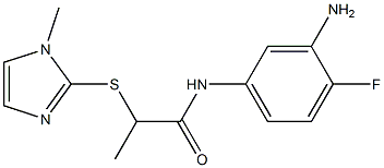 N-(3-amino-4-fluorophenyl)-2-[(1-methyl-1H-imidazol-2-yl)sulfanyl]propanamide Struktur