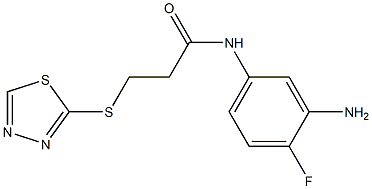 N-(3-amino-4-fluorophenyl)-3-(1,3,4-thiadiazol-2-ylsulfanyl)propanamide Struktur