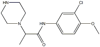 N-(3-chloro-4-methoxyphenyl)-2-(piperazin-1-yl)propanamide Struktur