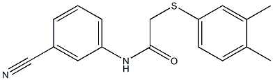 N-(3-cyanophenyl)-2-[(3,4-dimethylphenyl)sulfanyl]acetamide Struktur