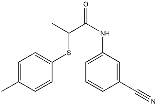 N-(3-cyanophenyl)-2-[(4-methylphenyl)sulfanyl]propanamide Struktur