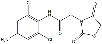 N-(4-amino-2,6-dichlorophenyl)-2-(2,4-dioxo-1,3-thiazolidin-3-yl)acetamide Struktur