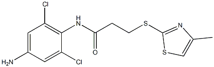 N-(4-amino-2,6-dichlorophenyl)-3-[(4-methyl-1,3-thiazol-2-yl)sulfanyl]propanamide Struktur