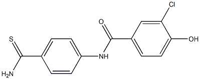 N-(4-carbamothioylphenyl)-3-chloro-4-hydroxybenzamide Struktur