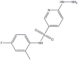 N-(4-fluoro-2-methylphenyl)-6-hydrazinylpyridine-3-sulfonamide Struktur