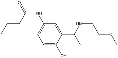 N-(4-hydroxy-3-{1-[(2-methoxyethyl)amino]ethyl}phenyl)butanamide Struktur