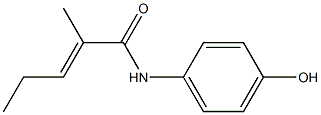 N-(4-hydroxyphenyl)-2-methylpent-2-enamide Struktur