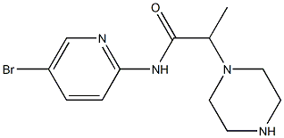 N-(5-bromopyridin-2-yl)-2-(piperazin-1-yl)propanamide Struktur