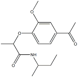 N-(butan-2-yl)-2-(4-acetyl-2-methoxyphenoxy)propanamide Struktur