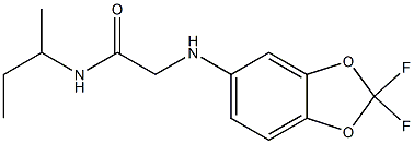 N-(butan-2-yl)-2-[(2,2-difluoro-2H-1,3-benzodioxol-5-yl)amino]acetamide Struktur