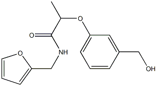 N-(furan-2-ylmethyl)-2-[3-(hydroxymethyl)phenoxy]propanamide Struktur