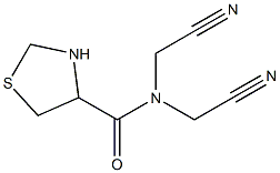 N,N-bis(cyanomethyl)-1,3-thiazolidine-4-carboxamide Struktur