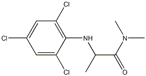 N,N-dimethyl-2-[(2,4,6-trichlorophenyl)amino]propanamide Struktur