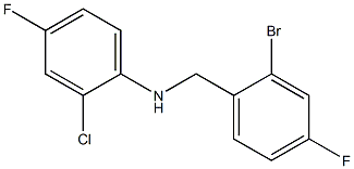 N-[(2-bromo-4-fluorophenyl)methyl]-2-chloro-4-fluoroaniline Struktur