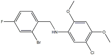 N-[(2-bromo-4-fluorophenyl)methyl]-5-chloro-2,4-dimethoxyaniline Struktur