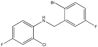 N-[(2-bromo-5-fluorophenyl)methyl]-2-chloro-4-fluoroaniline Struktur