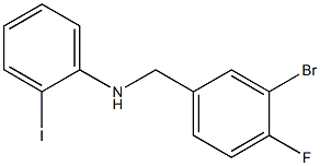 N-[(3-bromo-4-fluorophenyl)methyl]-2-iodoaniline Struktur