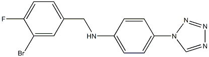 N-[(3-bromo-4-fluorophenyl)methyl]-4-(1H-1,2,3,4-tetrazol-1-yl)aniline Struktur