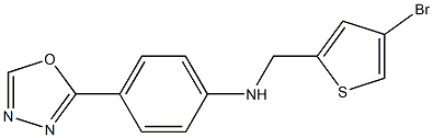 N-[(4-bromothiophen-2-yl)methyl]-4-(1,3,4-oxadiazol-2-yl)aniline Struktur