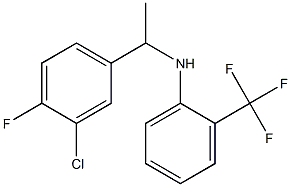 N-[1-(3-chloro-4-fluorophenyl)ethyl]-2-(trifluoromethyl)aniline Struktur