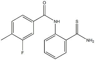 N-[2-(aminocarbonothioyl)phenyl]-3-fluoro-4-methylbenzamide Struktur