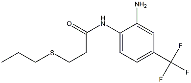 N-[2-amino-4-(trifluoromethyl)phenyl]-3-(propylsulfanyl)propanamide Struktur