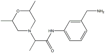 N-[3-(aminomethyl)phenyl]-2-(2,6-dimethylmorpholin-4-yl)propanamide Struktur