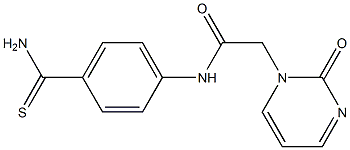 N-[4-(aminocarbonothioyl)phenyl]-2-(2-oxopyrimidin-1(2H)-yl)acetamide Struktur