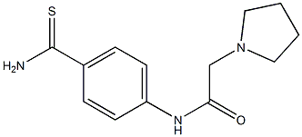 N-[4-(aminocarbonothioyl)phenyl]-2-pyrrolidin-1-ylacetamide Struktur