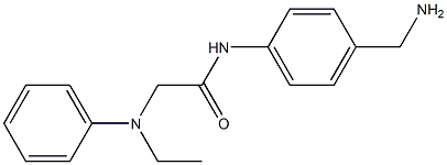 N-[4-(aminomethyl)phenyl]-2-[ethyl(phenyl)amino]acetamide Struktur