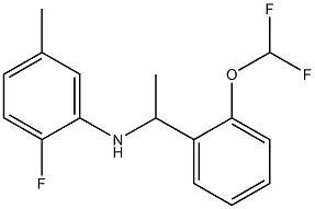 N-{1-[2-(difluoromethoxy)phenyl]ethyl}-2-fluoro-5-methylaniline Struktur