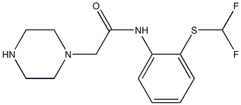 N-{2-[(difluoromethyl)sulfanyl]phenyl}-2-(piperazin-1-yl)acetamide Struktur