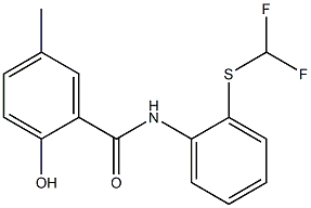 N-{2-[(difluoromethyl)sulfanyl]phenyl}-2-hydroxy-5-methylbenzamide Struktur