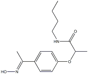 N-butyl-2-{4-[1-(hydroxyimino)ethyl]phenoxy}propanamide Struktur