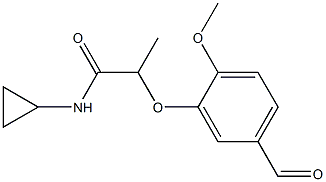 N-cyclopropyl-2-(5-formyl-2-methoxyphenoxy)propanamide Struktur