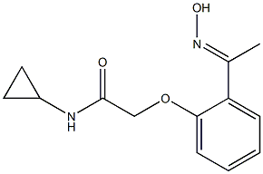 N-cyclopropyl-2-{2-[(1E)-N-hydroxyethanimidoyl]phenoxy}acetamide Struktur