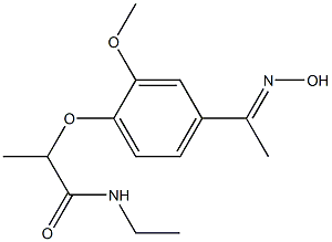 N-ethyl-2-{4-[1-(hydroxyimino)ethyl]-2-methoxyphenoxy}propanamide Struktur