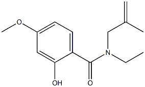 N-ethyl-2-hydroxy-4-methoxy-N-(2-methylprop-2-en-1-yl)benzamide Struktur