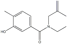 N-ethyl-3-hydroxy-4-methyl-N-(2-methylprop-2-en-1-yl)benzamide Struktur