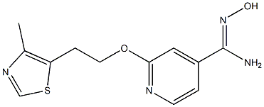 N'-hydroxy-2-[2-(4-methyl-1,3-thiazol-5-yl)ethoxy]pyridine-4-carboximidamide Struktur