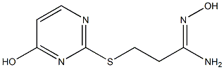 N'-hydroxy-3-[(4-hydroxypyrimidin-2-yl)sulfanyl]propanimidamide Struktur