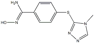 N'-hydroxy-4-[(4-methyl-4H-1,2,4-triazol-3-yl)sulfanyl]benzene-1-carboximidamide Struktur