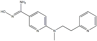 N'-hydroxy-6-{methyl[2-(pyridin-2-yl)ethyl]amino}pyridine-3-carboximidamide Struktur