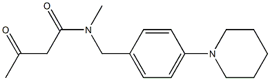 N-methyl-3-oxo-N-{[4-(piperidin-1-yl)phenyl]methyl}butanamide Struktur