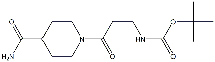 tert-butyl 3-[4-(aminocarbonyl)piperidin-1-yl]-3-oxopropylcarbamate Struktur