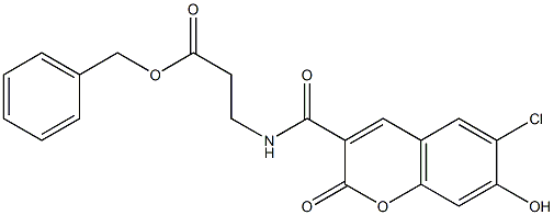 3-[(6-Chloro-7-hydroxy-2-oxo-2H-chromene-3-carbonyl)-amino]-propionic acid benzyl ester Struktur