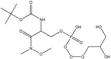 [2-[(2,3-Dihydroxy-propoxy)-hydroxy-phosphoryloxy]-1-(methoxy-methyl-carbamoyl)-ethyl]-carbamic acid-tert-butyl ester Struktur