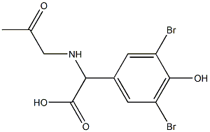 2-(3,5-dibromo-4-hydroxy-phenyl)-2-(2-oxopropylamino)acetic acid Struktur